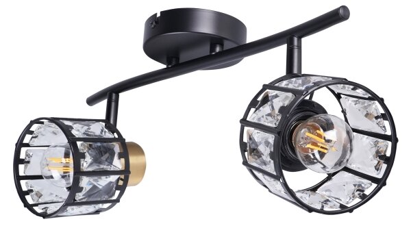 Prisadený luster ZAHARA 2xE27/10W/230V čierna