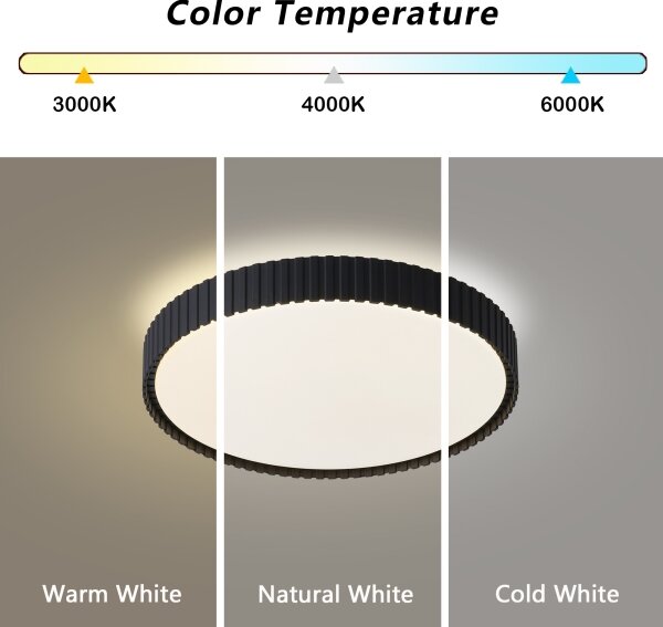 Brilagi - LED stmievateľné stropné svietidlo CORVO LED/54W/230V 3000-6000K čierne, priemer 40 cm + diaľkové ovládanie