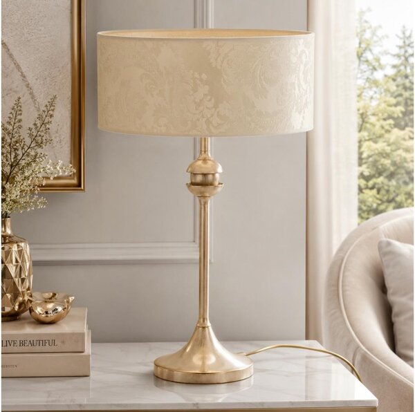 Brilagi - Stolná lampa SAPHIRE 1xE27/15W/230V krémová/zlatá/patina