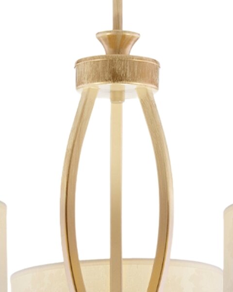 Brilagi - Luster na tyči SAPHIRE 3xE27/15W/230V pr. 66 cm krémová/zlatá/patina