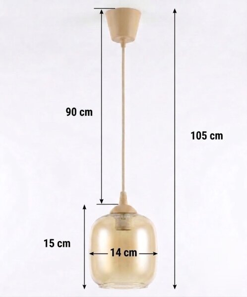 Brilagi - LED luster na lanku R GLASS 1xE27/60W/230V pr. 14 cm béžová/dymová hnedá