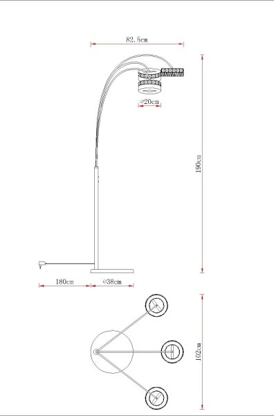 Globo 67387S1 - LED stmievateľná stojacia lampa LAUREL 35W/230V 3000/4000/6000K