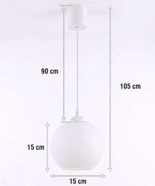 Brilagi - LED luster na lanku RETRO GLASS 1xE27/60W/230V priemer 15 cm biela