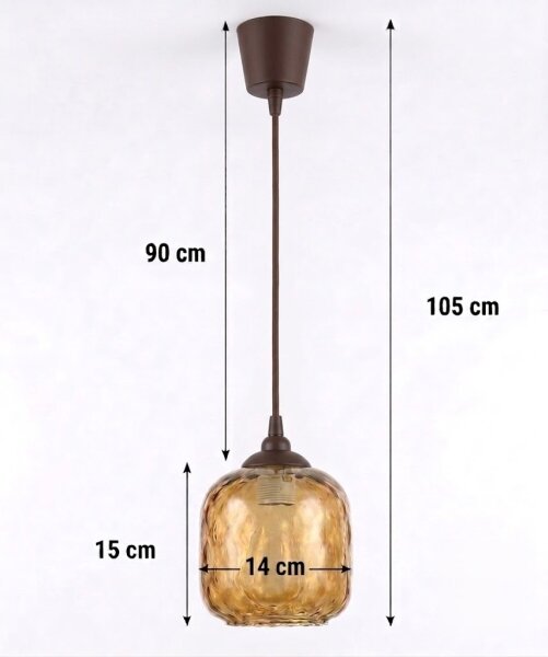Brilagi - LED luster na lanku R GLASS 1xE27/60W/230V pr. 14 cm hnedá/dymová hnedá