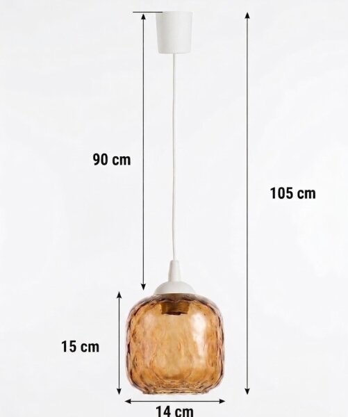 Brilagi - LED luster na lanku R GLASS 1xE27/60W/230V pr. 14 cm biela/dymovo-hnedá