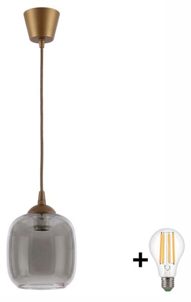 Brilagi - LED luster na lanku R GLASS 1xE27/60W/230V pr. 14 cm hnedá/dymová sivá