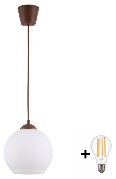 Brilagi - LED luster na lanku RETRO GLASS 1xE27/60W/230V pr. 15 cm hnedá/biela