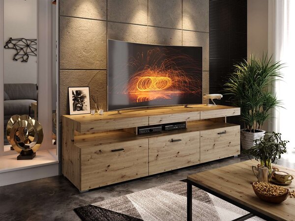 TV STOLÍK ALEX LED DUB ARTISAN 180 cm