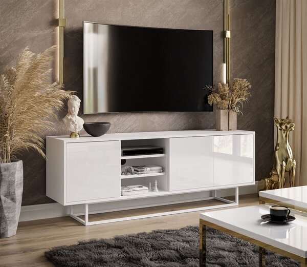 TV STOLIK ALWIN BIELY LESK + BIELY POSTAVEC 156 cm