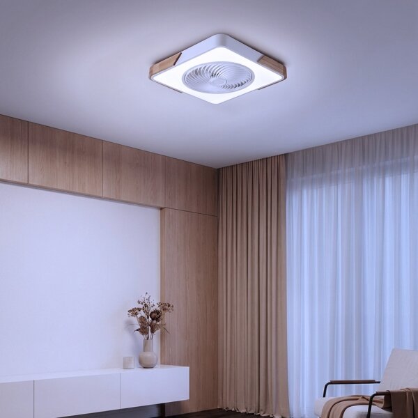 Brilagi-LED stmievateľné svietidlo s ventilátorom LED/30W/230V 3000-6500K biela/dub + diaľkové ovládanie