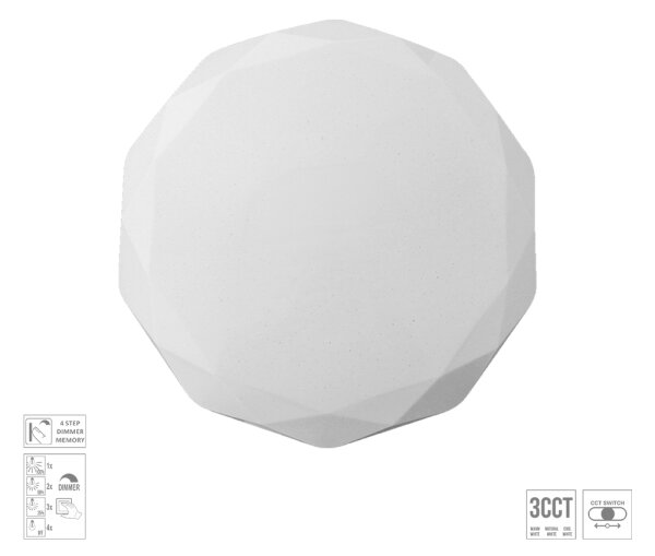 Prezent 71337 - stmievateľné stropné svietidlo IRIDIO LED/18W/230V pr. 34 cm biela