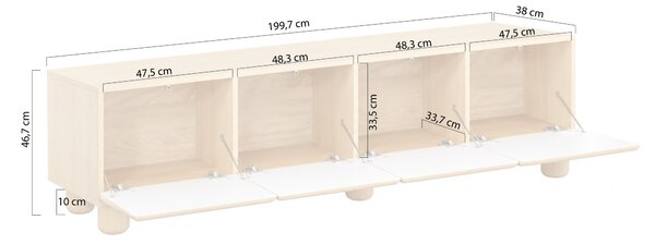 TV stolík Arlo 200 cm - dub vicenza