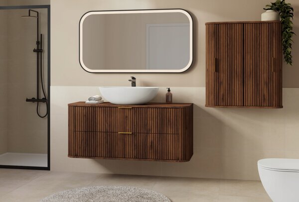 Vysoká skrinka do kúpeľne ELEGANCE 139 Walnut