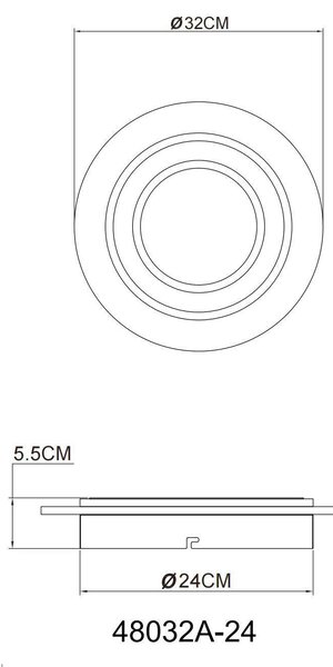 STROPNÉ LED SVIETIDLO, 32/5.5 cm Globo - Interiérové svietidlá