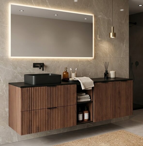 Skrinka pod umývadlo FLOW Oak walnut 60 2D | 60 cm