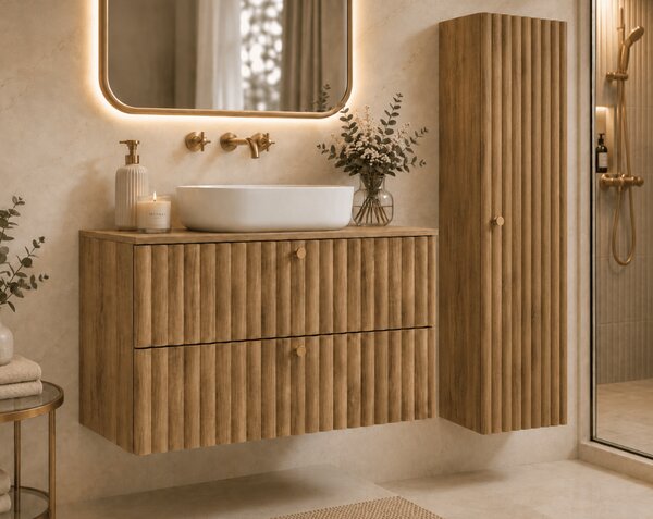 Závesná skrinka do kúpeľne BELLO Oak craft