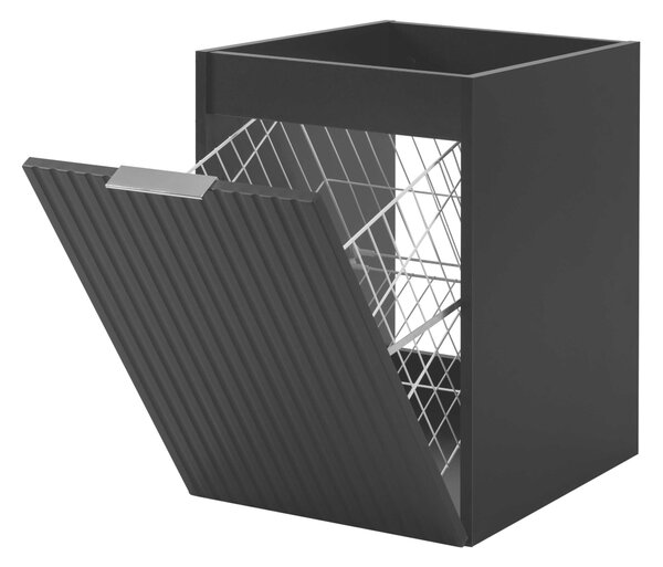 Skrinka do kúpeľne FLOW Black 40 1D s košom | 40 cm