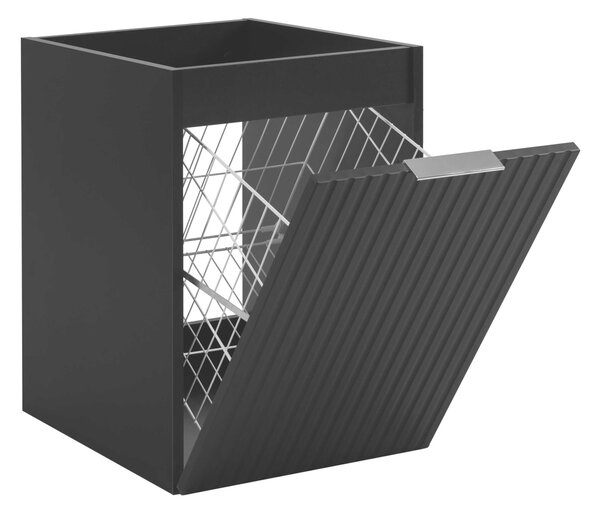 Skrinka do kúpeľne FLOW Black 40 1D s košom | 40 cm