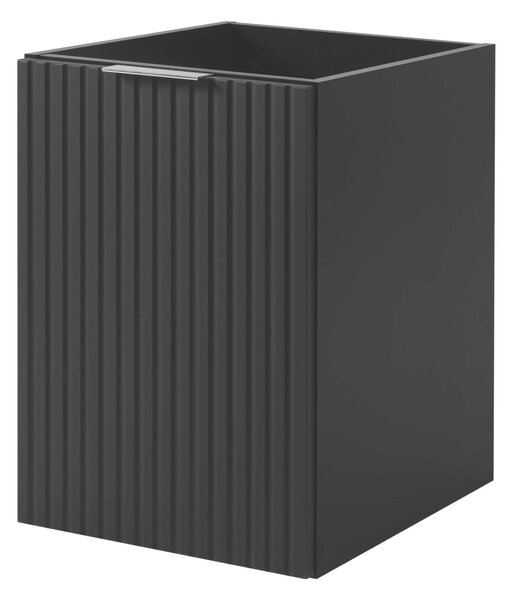 Skrinka do kúpeľne FLOW Black 40 1D s košom | 40 cm