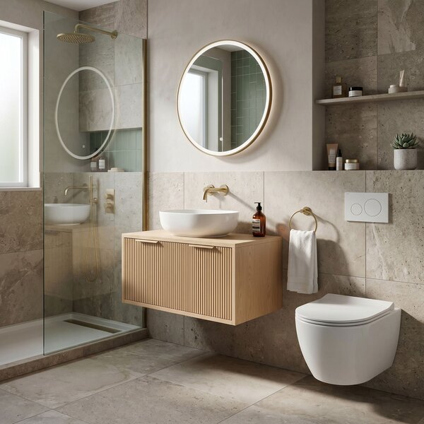 Kúpeľňová skrinka pod umývadlo Rea Core 80cm Beige