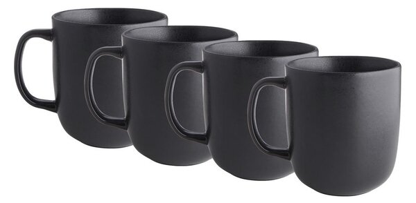 CASA NOVA Sada hrnčekov 400 ml set 4 ks - čierna