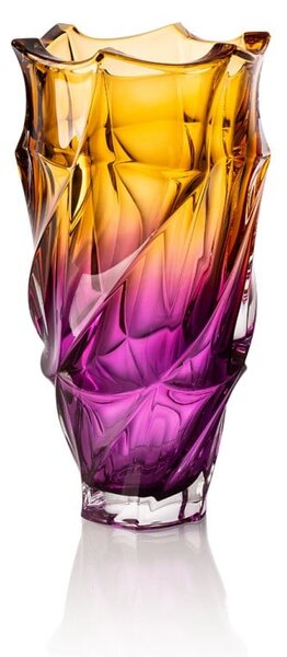 BOHEMIA FLAMENCO AMBER PURPLE VÁZA 300MM