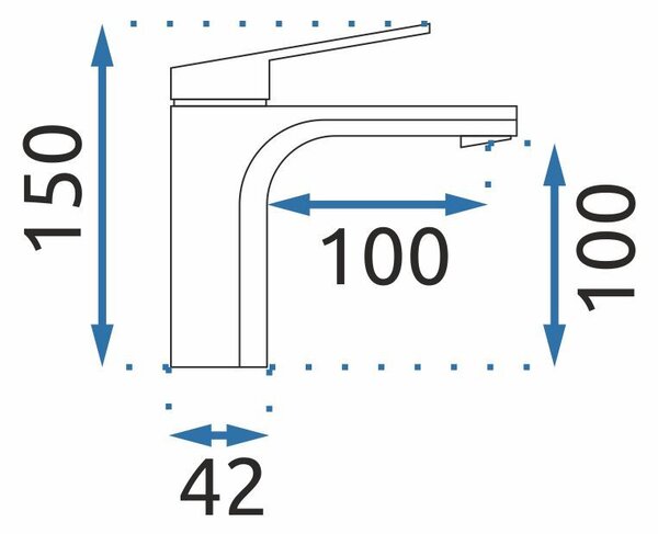 Rea Marco, umývadlová batéria h-150, čierna matná, REA-B4899