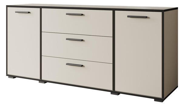 MINIO Komoda TOGA, 150 cm, komoda do obývačky – farba: kašmírová béžová / čierna