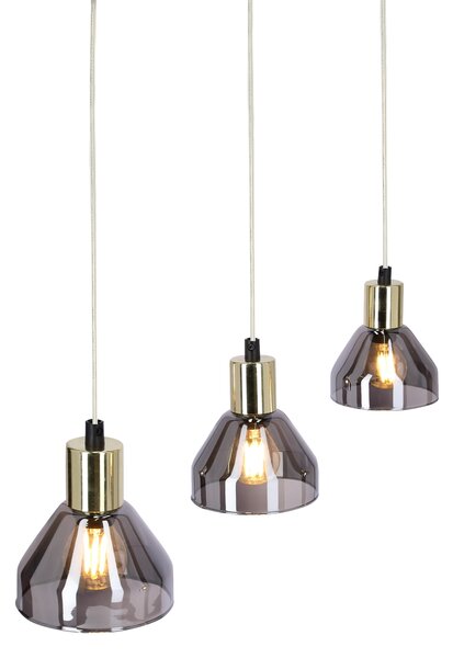 Čierno-zlatý závesný luster Gregory pre žiarovku 3x E14 – LED lustre a svietidlá > Kolekcie svietidiel > Kolekcia svietidiel GREGORY