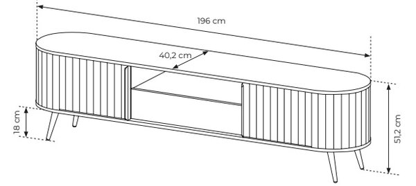 Tv stolík LOVLI 196 | 2D1S