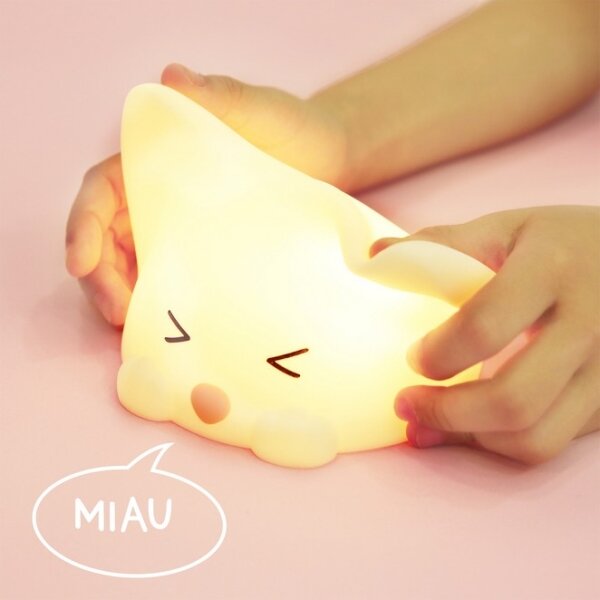 MegaLight - LED RGB Stmievateľná nabíjacia detská dotyková lampa CATTY CAT LED/5V