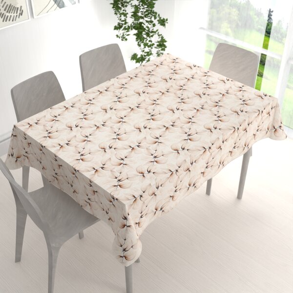 Biante Dekoračný obdĺžnikový obrus Elen PM-132 Krémové listy na režnom 50x100 cm