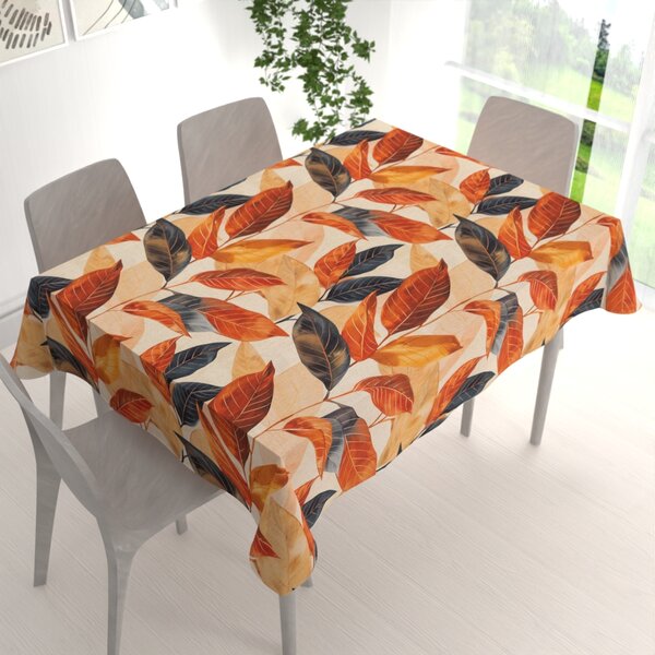 Biante Dekoračný obdĺžnikový obrus Elen PM-131 Veľké jesenné listy na režnom 50x100 cm