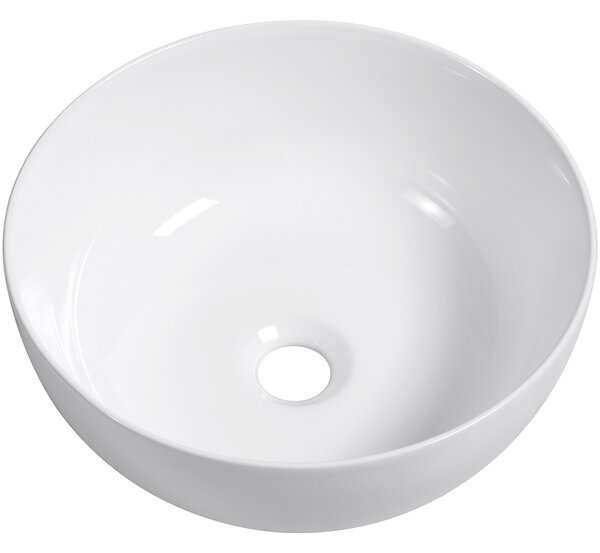 CERANO - Umývadlo keramické Elio - na dosku - biela lesklá - Ø 32 cm