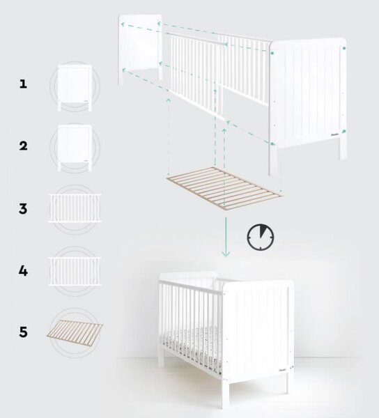 Detská postieľka Country Cot 120x60 Variant úložný box: S úložným boxom