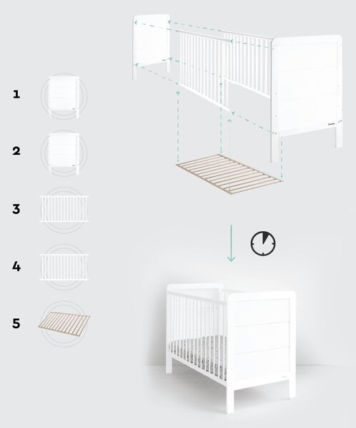 Detská postieľka Modern Cot 120x60 Variant úložný box: Bez úložného boxu