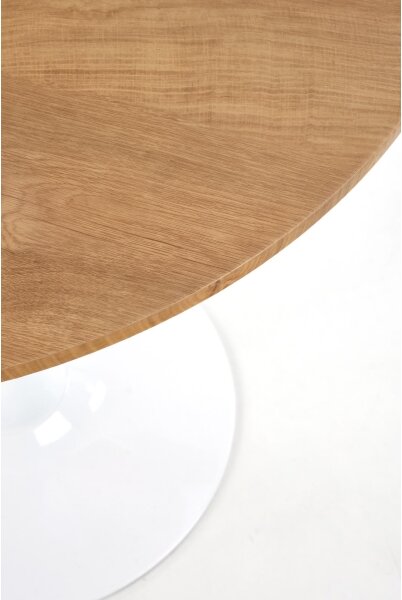 Jedálenský stôl LUGI, priemer 80 cm, hnedá/biela