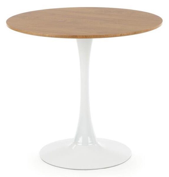 Jedálenský stôl LUGI, priemer 80 cm, hnedá/biela