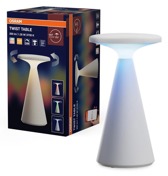 Osram - LED RGB s možnosťou stmievania, nabíjateľná vonkajšia stolová lampa TWIST LED/1,35W/3,7V 1800 mAh IP44
