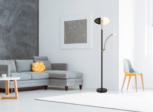 Globo 58909B - LED stmievateľná stojacia lampa TIRANA 40W/230V + 5,5W čierna