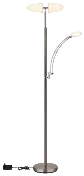 Globo 58909N - LED stmievateľná stojacia lampa TIRANA 40W/230V + 5,5W matný chróm