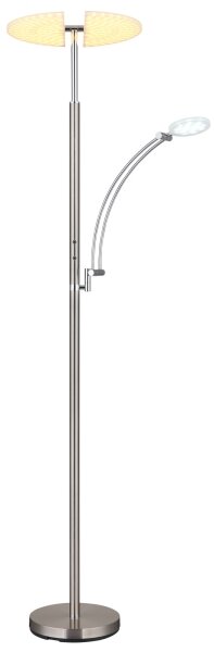 Globo 58909N - LED stmievateľná stojacia lampa TIRANA 40W/230V + 5,5W matný chróm