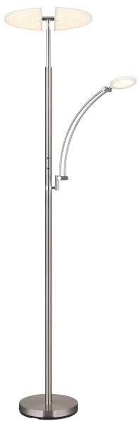 Globo 58909N - LED stmievateľná stojacia lampa TIRANA 40W/230V + 5,5W matný chróm