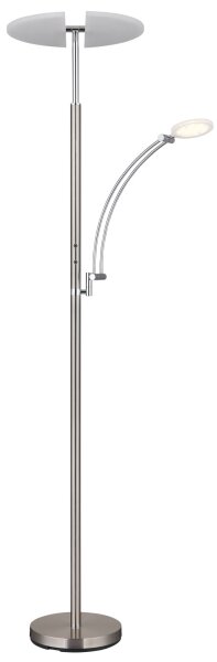 Globo 58909N - LED stmievateľná stojacia lampa TIRANA 40W/230V + 5,5W matný chróm