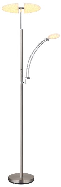 Globo 58909N - LED stmievateľná stojacia lampa TIRANA 40W/230V + 5,5W matný chróm