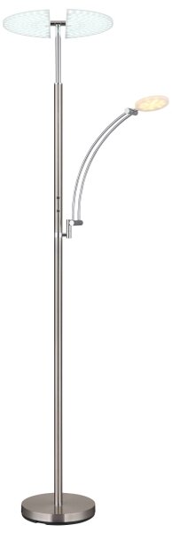 Globo 58909N - LED stmievateľná stojacia lampa TIRANA 40W/230V + 5,5W matný chróm