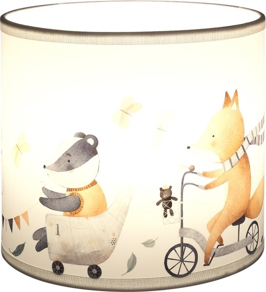 Brilagi - Univerzálne tienidlo BOBO E27, priemer 15 cm, biela/so zvieratkami