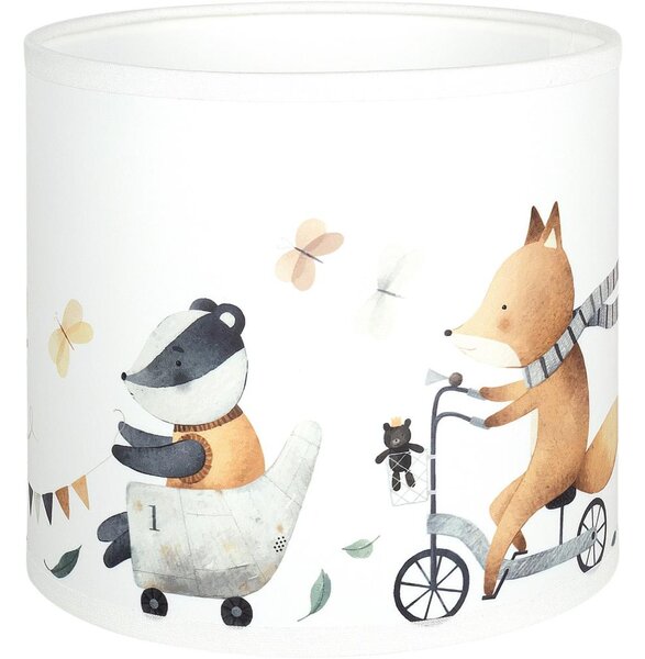 Brilagi - Univerzálne tienidlo BOBO E27, priemer 15 cm, biela/so zvieratkami