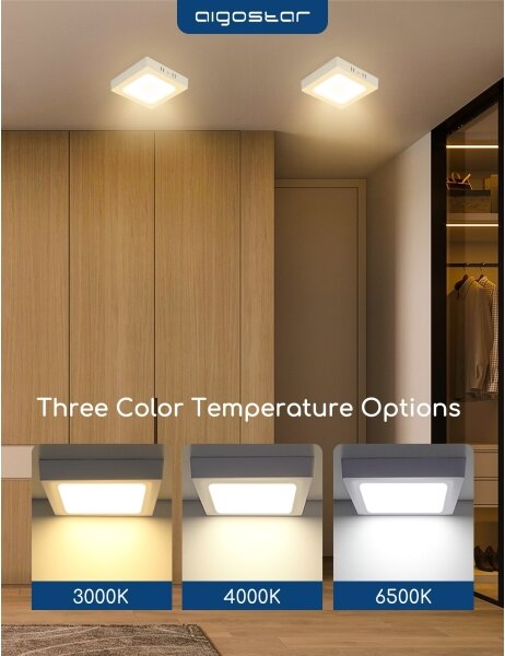 Aigostar - Prisadené stropné LED svietidlo LED/18W/230V 3000K 22,6x22,6 cm biela