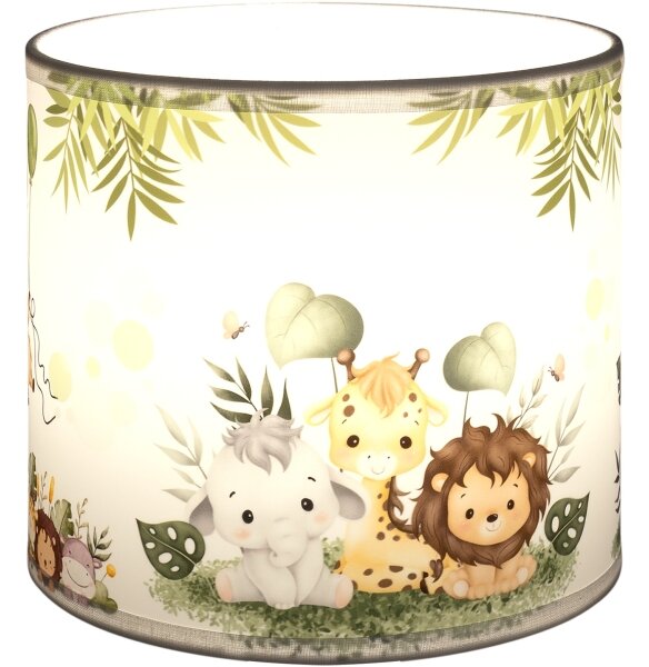 Brilagi - Univerzálne tienidlo BOBO E27, priemer 15 cm, biela/zelená/džungľa